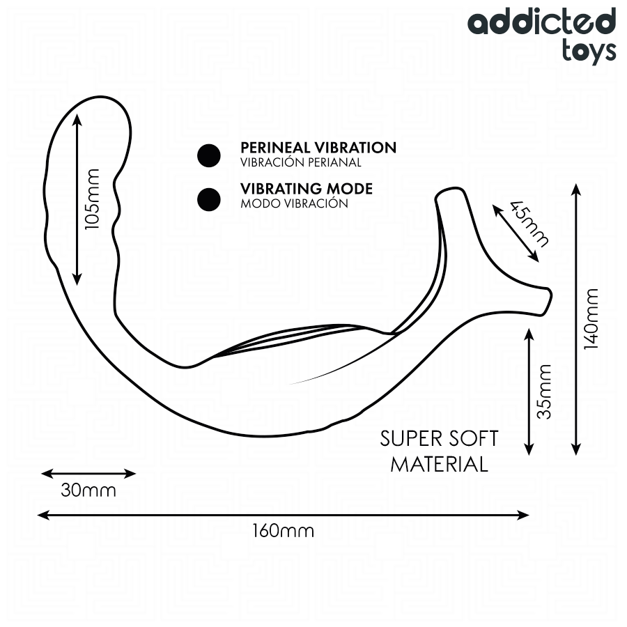 ADDICTED TOYS - ANNEAU PÉNIS PROSTATIQUE DOUBLE AVEC TÉLÉCOMMANDE