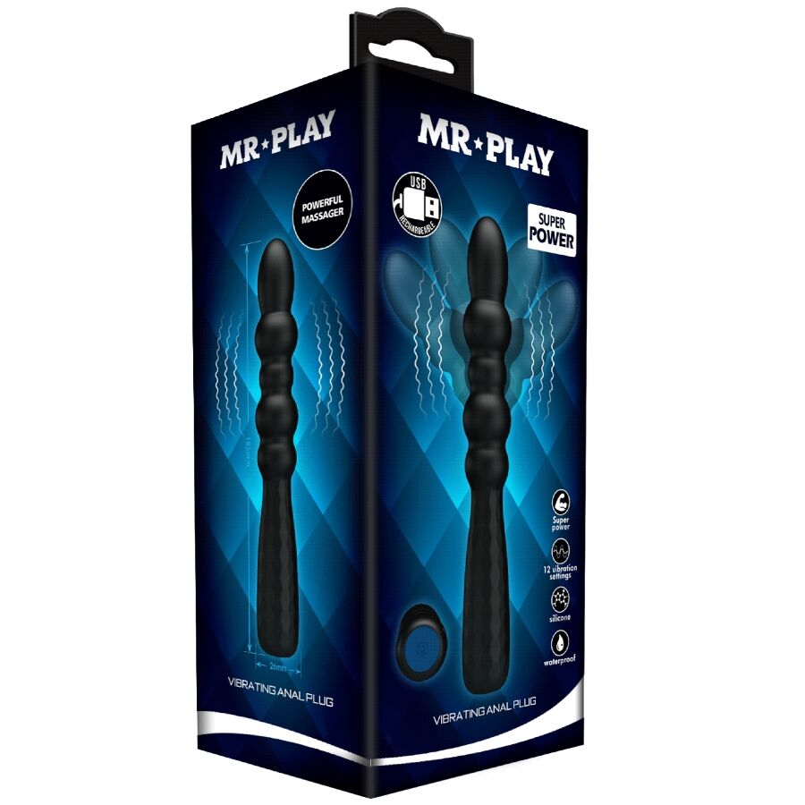Plug Anal Vibrant Flexible Tige Ondulée 12 Modes Rechargeable - Mr Play