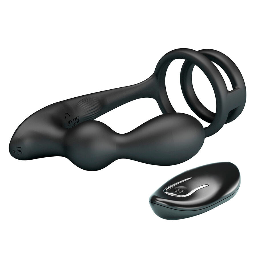 Plug Anal Vibrant Cockring Prostate 12 Modes Télécommande Rechargeable - Mr Play