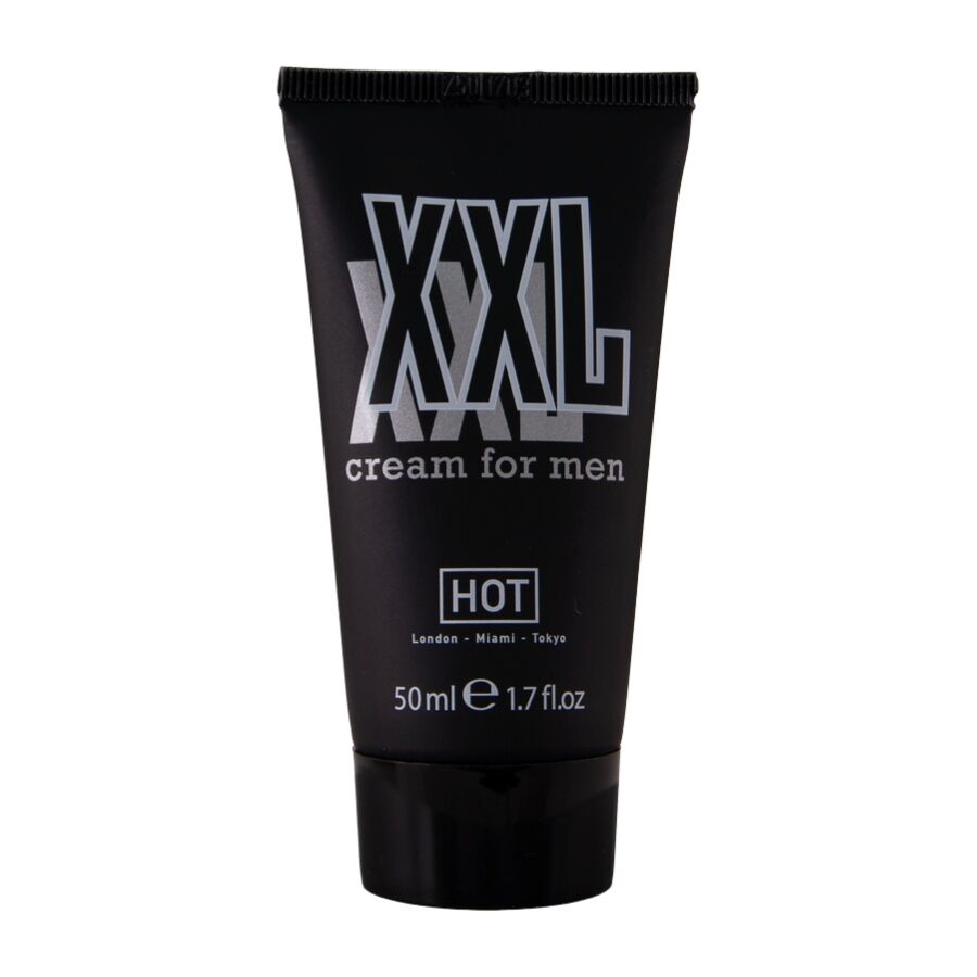 Tube noir de la crème XXL cream for men de Hot vu de face, contenance 50 ml