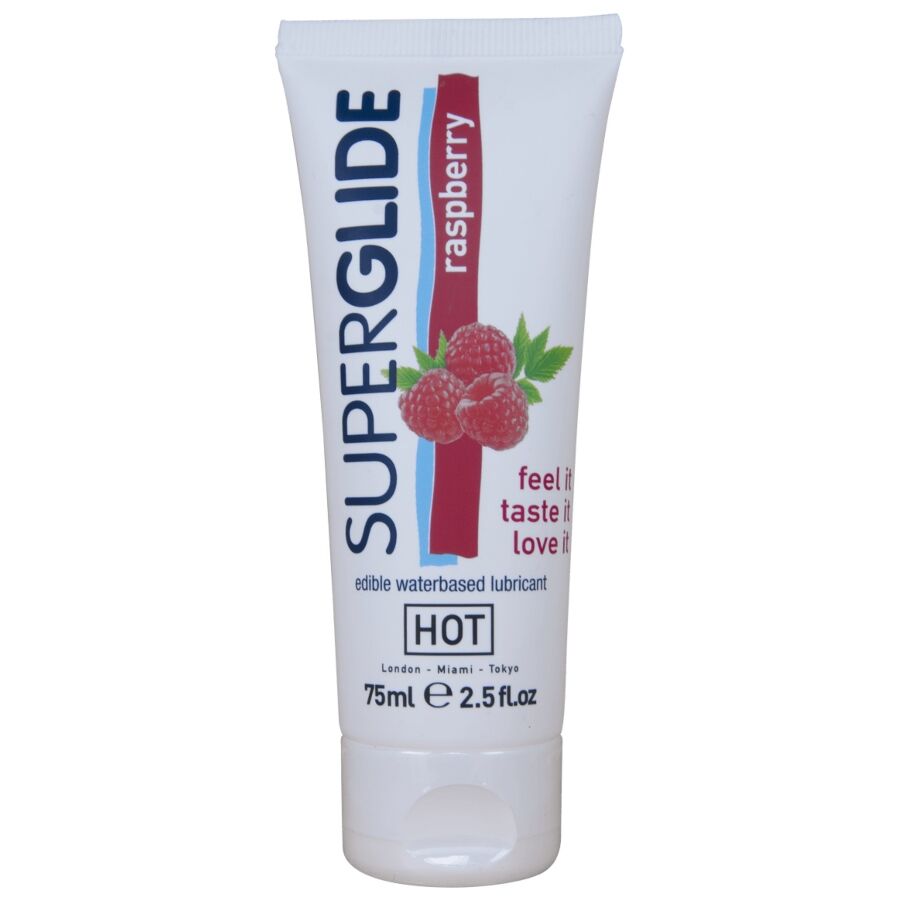 Lubrifiant Comestible Cerise Base Eau Superglide 75 ml - Hot