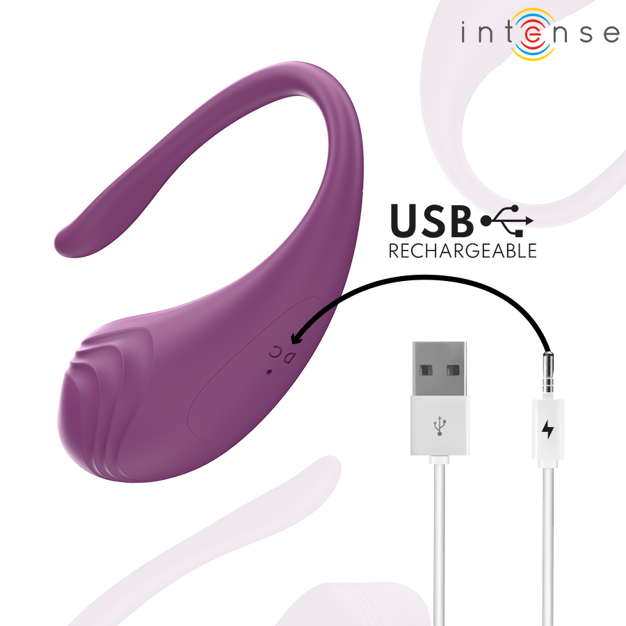 Recharge par câble USB de l'œuf vibrant Olivia Intense en violet