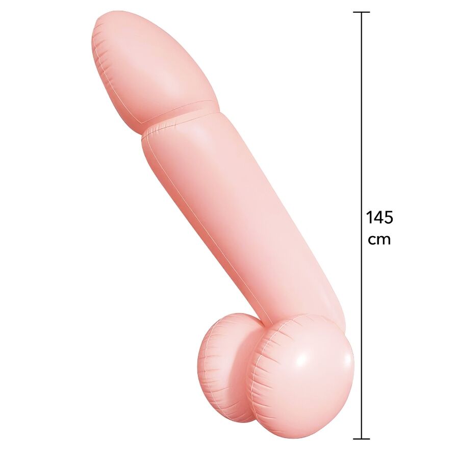 Pénis gonflable Giant Willy Hidden Desire couleur chair avec repère de hauteur