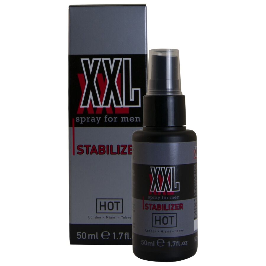 Flacon spray et étui du spray intime pour homme XXL Stabilizer de Hot, 50 ml