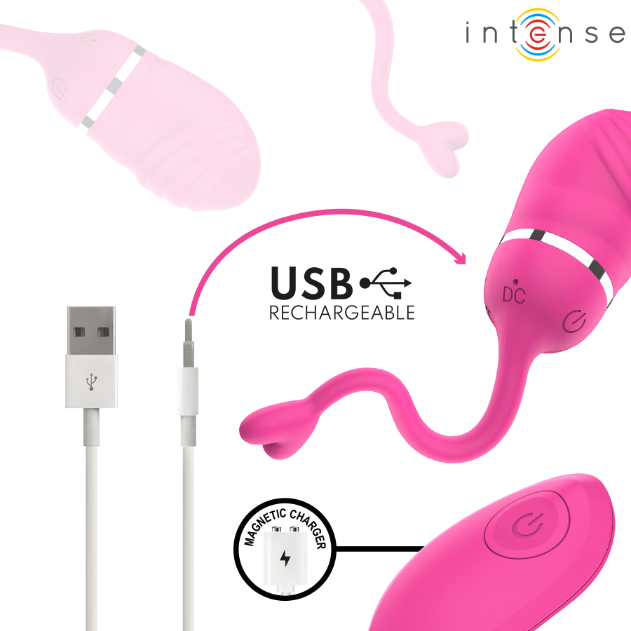 Recharge USB magnétique de l'œuf vibrant Sookie Intense rose