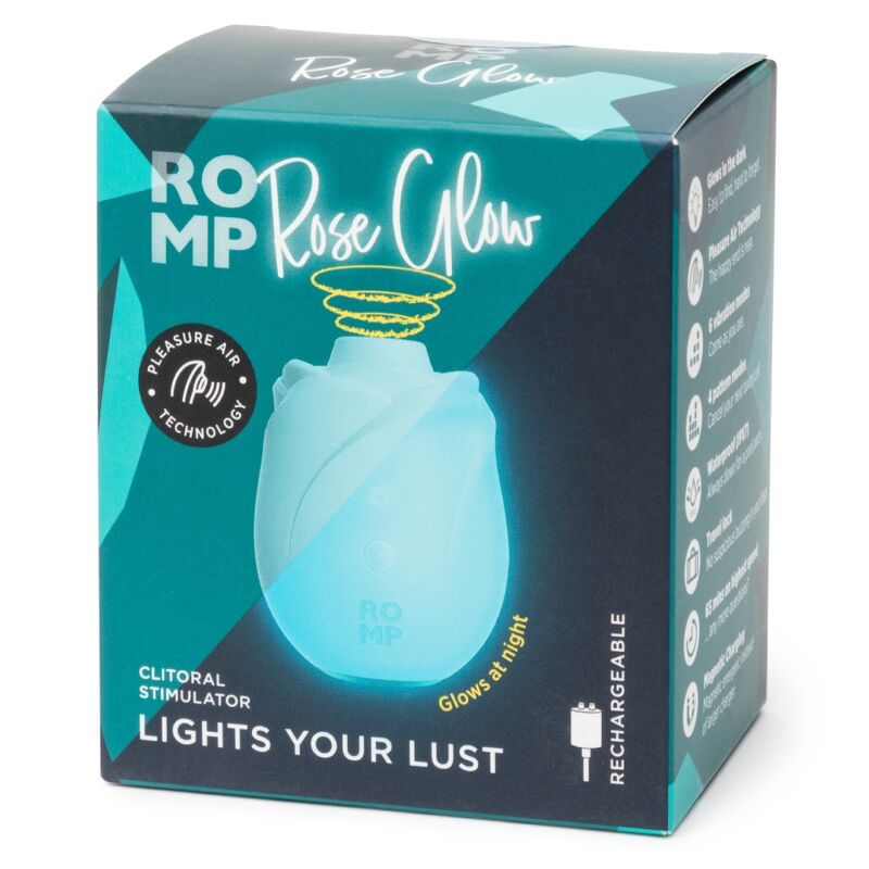 Stimulateur Clitoridien Air Pulsé Rose Glow Phosphorescent 10 Modes - Romp