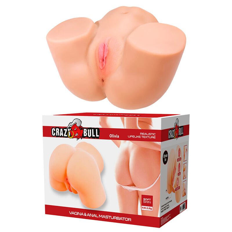 Fessier Olivia Crazy Bull posé au-dessus de sa boîte illustrée