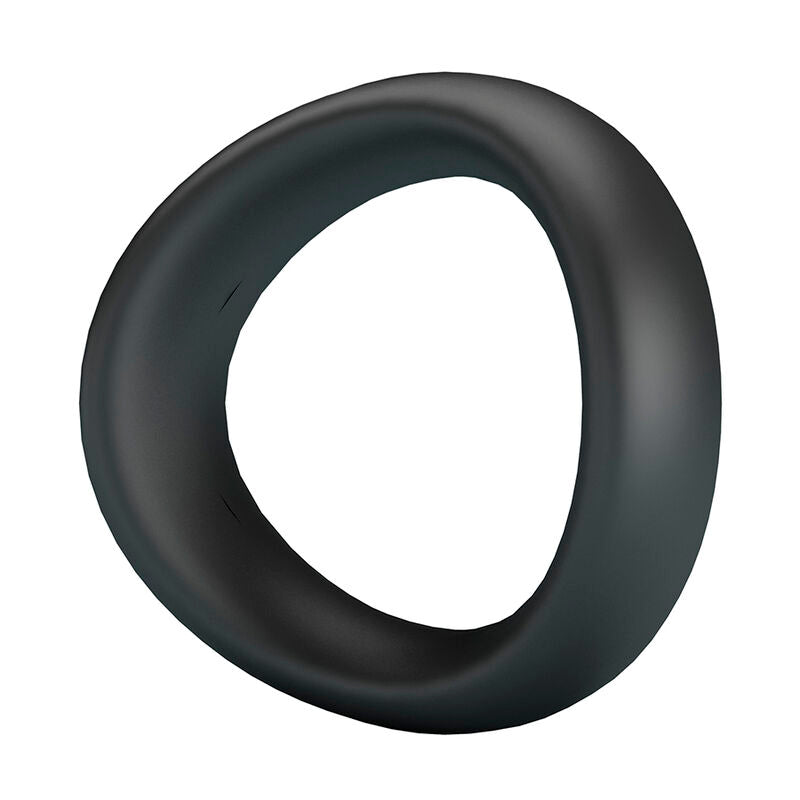 Cockring Valen de Crazy Bull noir vu de face, anneau large à forme incurvée