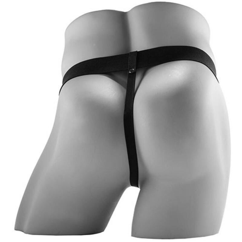 Ceinture élastique du gode tunnel Fetish Fantasy vue de dos sur un mannequin gris