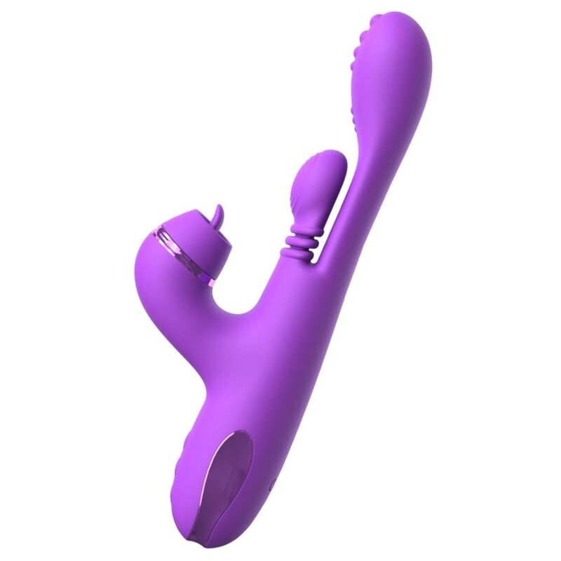 Profil du rabbit Pulse Pro violet de Fantasy avec l'embout languette sur le bras