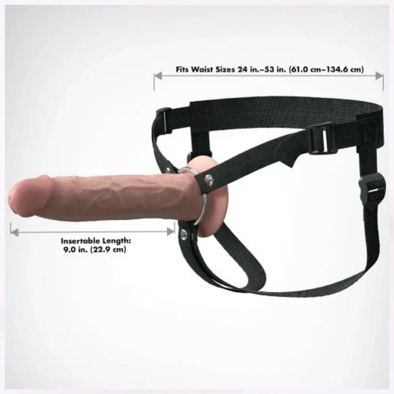 Harnais Elite Fantasy X-Tensions annoté du tour de taille et de la longueur insérable