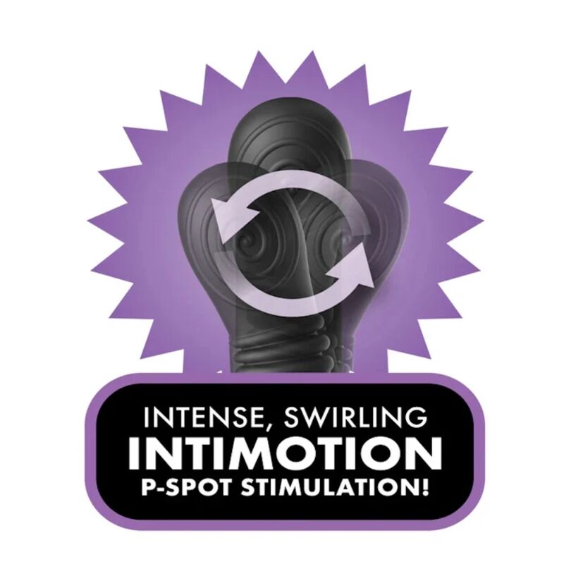 Gros plan sur le mouvement tourbillonnant Intimotion de la tige du stimulateur Ass-Gasm