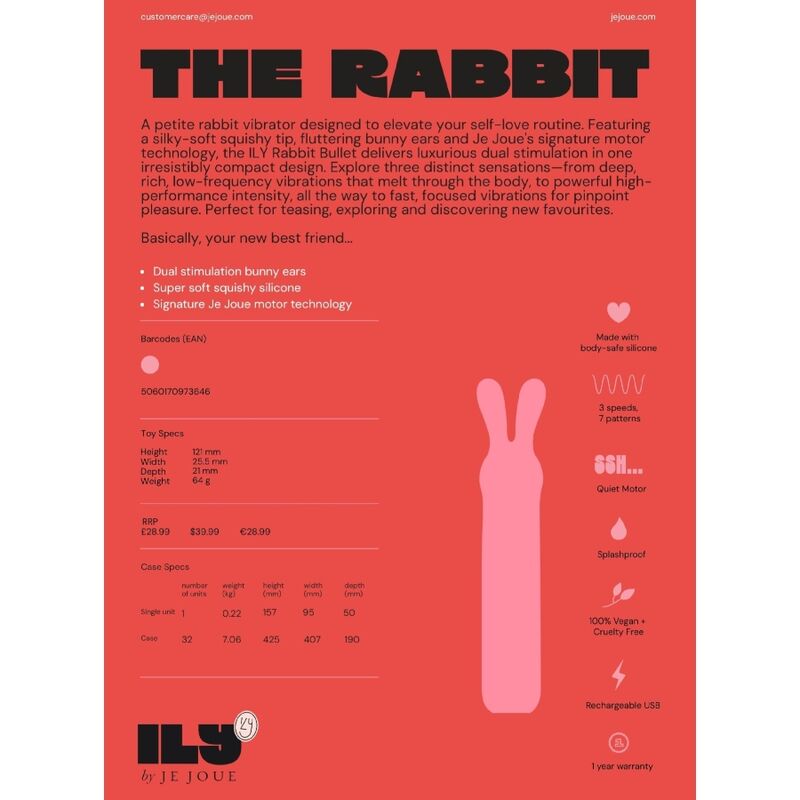 Fiche technique The Rabbit de Je Joue avec illustration du bullet à oreilles