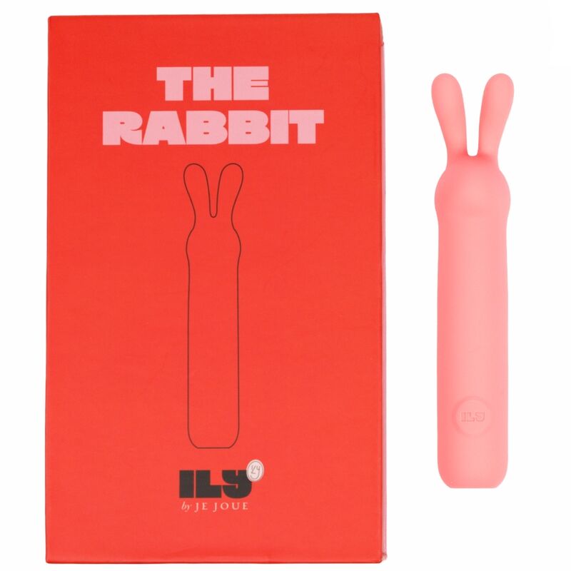 Boîte rouge The Rabbit posée à côté du bullet ILY Rabbit corail de Je Joue