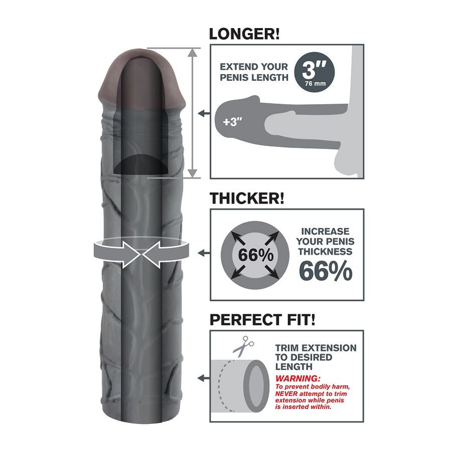 Schwarzes Verlängerungskabel Mega 3