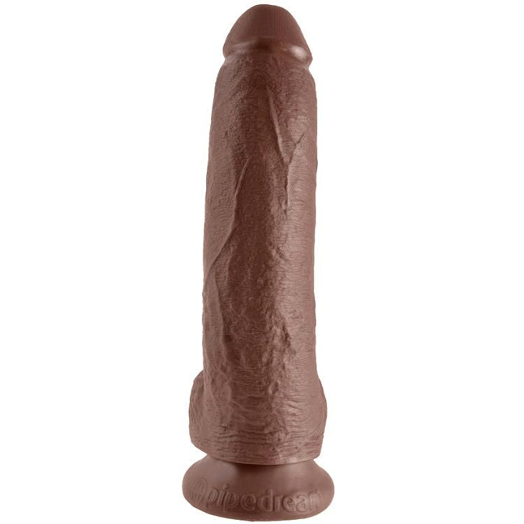 KING COCK - 9 BRAUNER DILDO MIT HODEN 22,9 CM