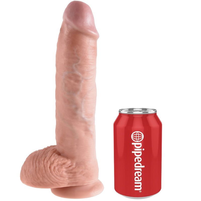 Gode Ventouse Réaliste XXL avec Testicules 26 à 30 cm - King Cock