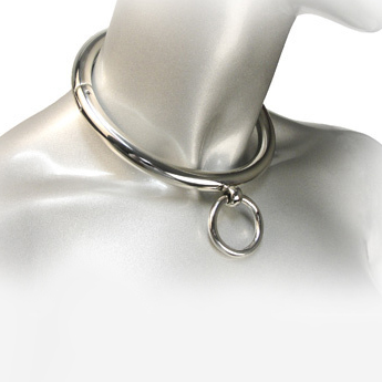 METALL HARTES BDSM-HALSBAND MIT 10 CM RING