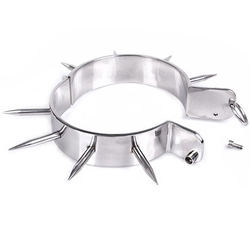 METALL HART - BDSM-Sklavenhalsband mit Stacheln