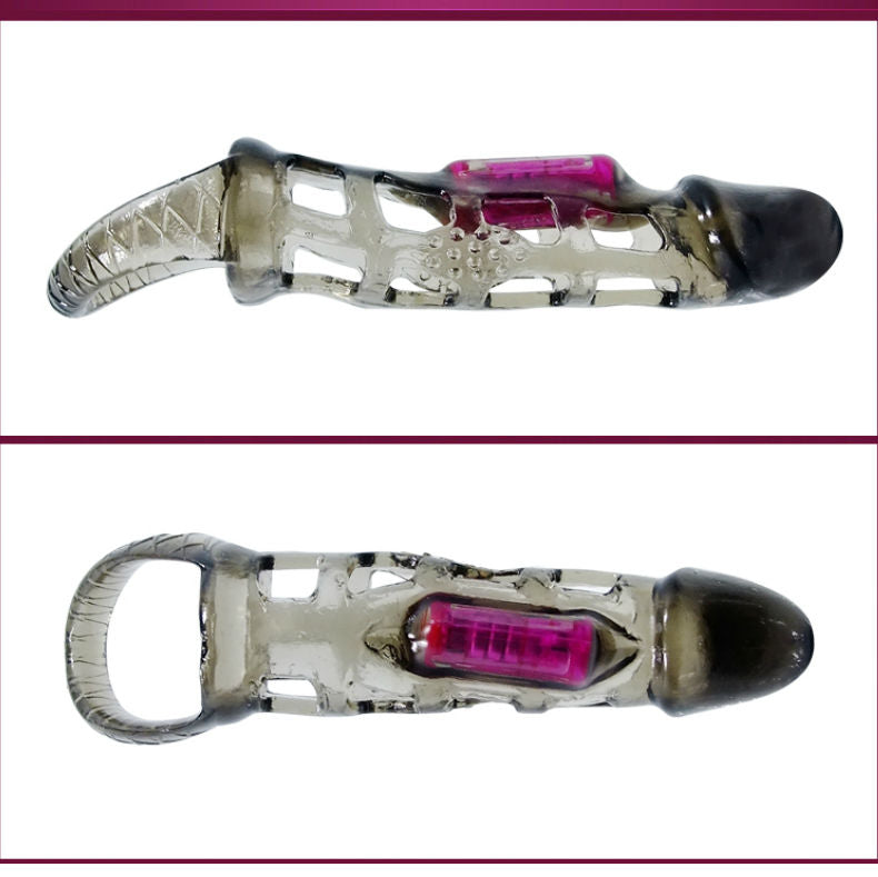 BAILE – Penisverlängerungshülle mit Vibrationsfunktion und Gurt, 13,5 cm
