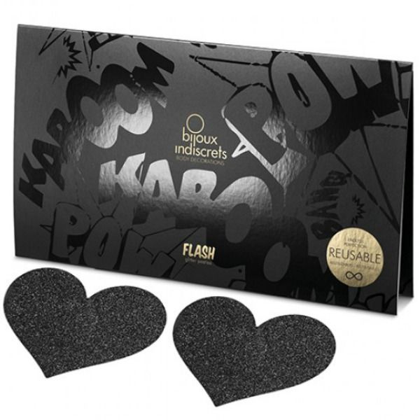 Indiskreter Blitz mit schwarzen Herz-Tamelon-Schnitten