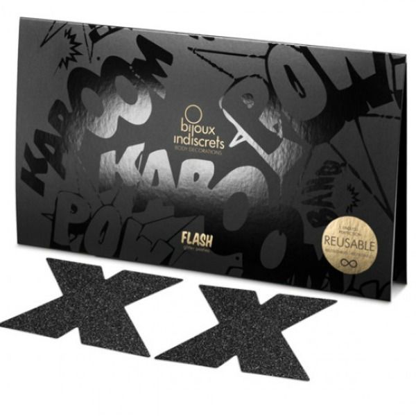 Indiskrete Flash Cross Nippelkappen schwarz