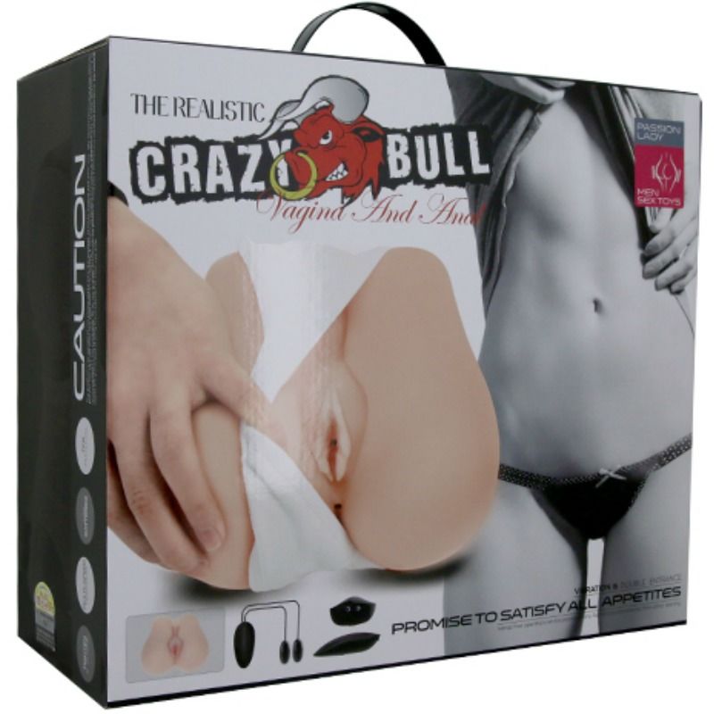 Masturbateur Buste Réaliste Double Pénétration Vagin Anus Vibrant - Crazy Bull