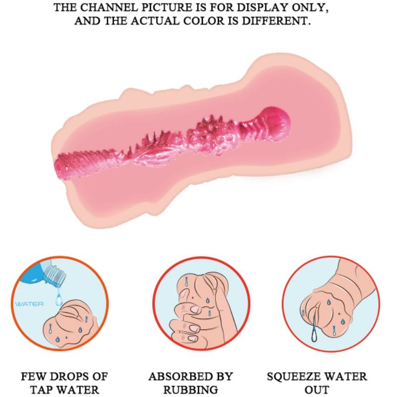 Waterskin Vagina-Masturbator mit vibrierenden Kugeln