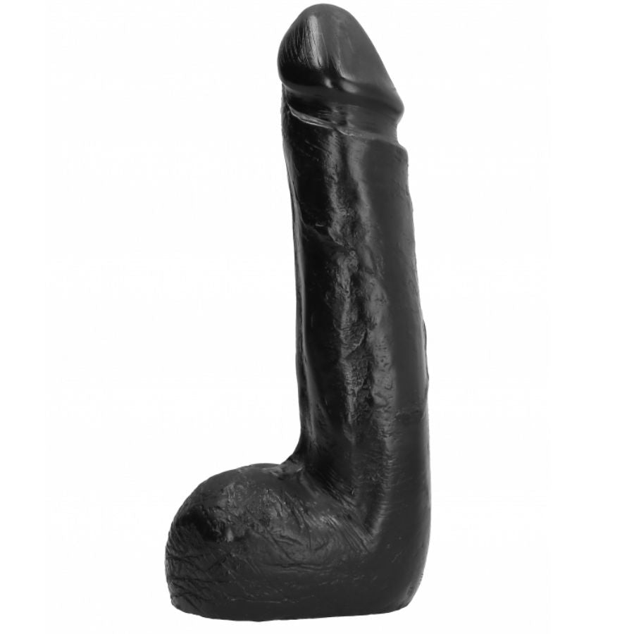 GANZ SCHWARZ - REALISTISCHER, WEICHER SCHWARZER DILDO, 20 CM