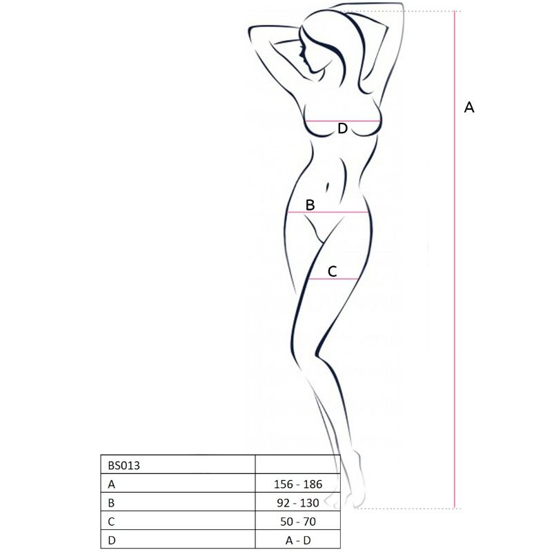 Damen bs013 schwarzer Bodystocking Einheitsgröße