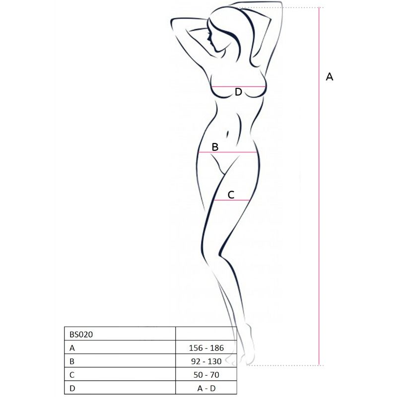 PASSION - DAMEN BS020 WEISSER BODYSTOCKING EINHEITSGRÖSSE