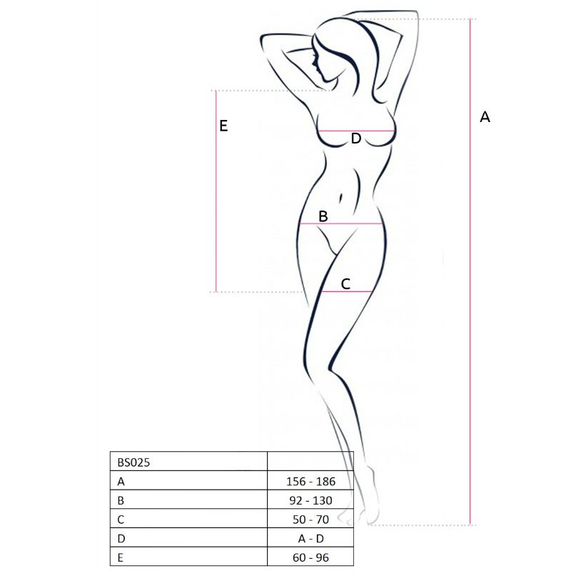Damen BS025 Weißes Bodystocking-Kleid, Stil Einheitsgröße