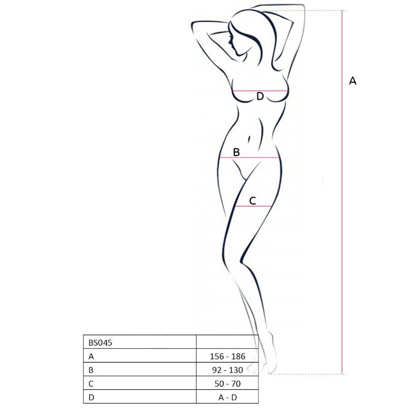 Damen-Bodystocking bs045 schwarz Einheitsgröße