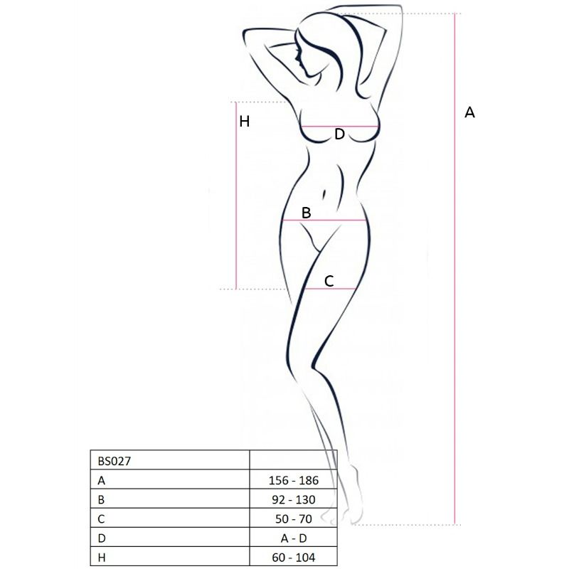 PASSION - DAMEN BS027 BODYSTOCKING-KLEID, SCHWARZ, EINHEITSGRÖSSE