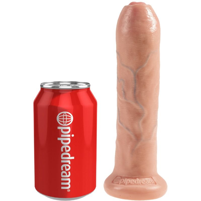 Realistischer Dildo, unbeschnitten, fleischfarben, 21 cm