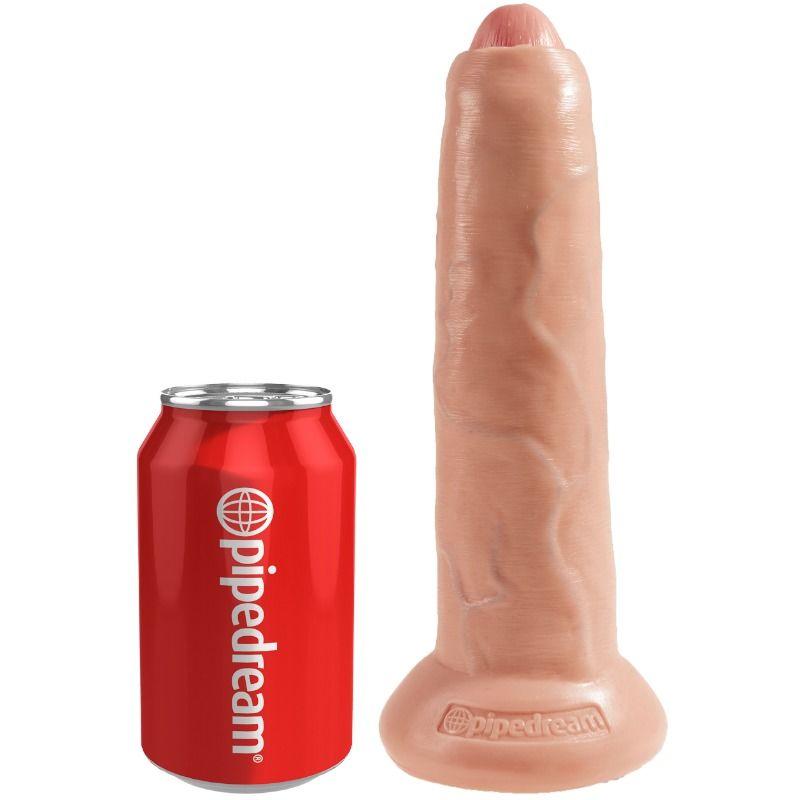 Realistischer Dildo, unbeschnitten, fleischfarben, 23 cm