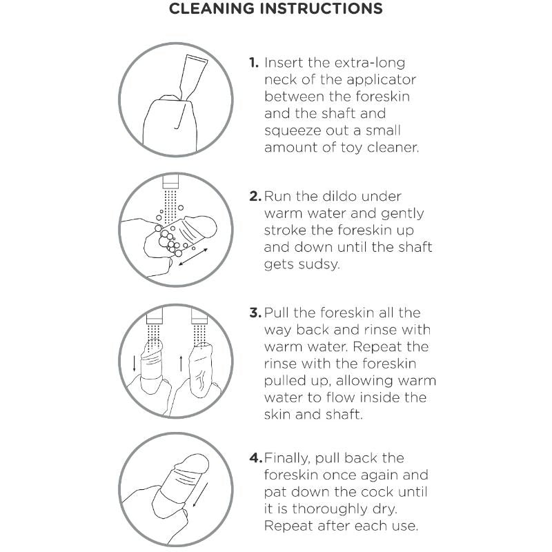 Realistischer Dildo, unbeschnitten, fleischfarben, 23 cm