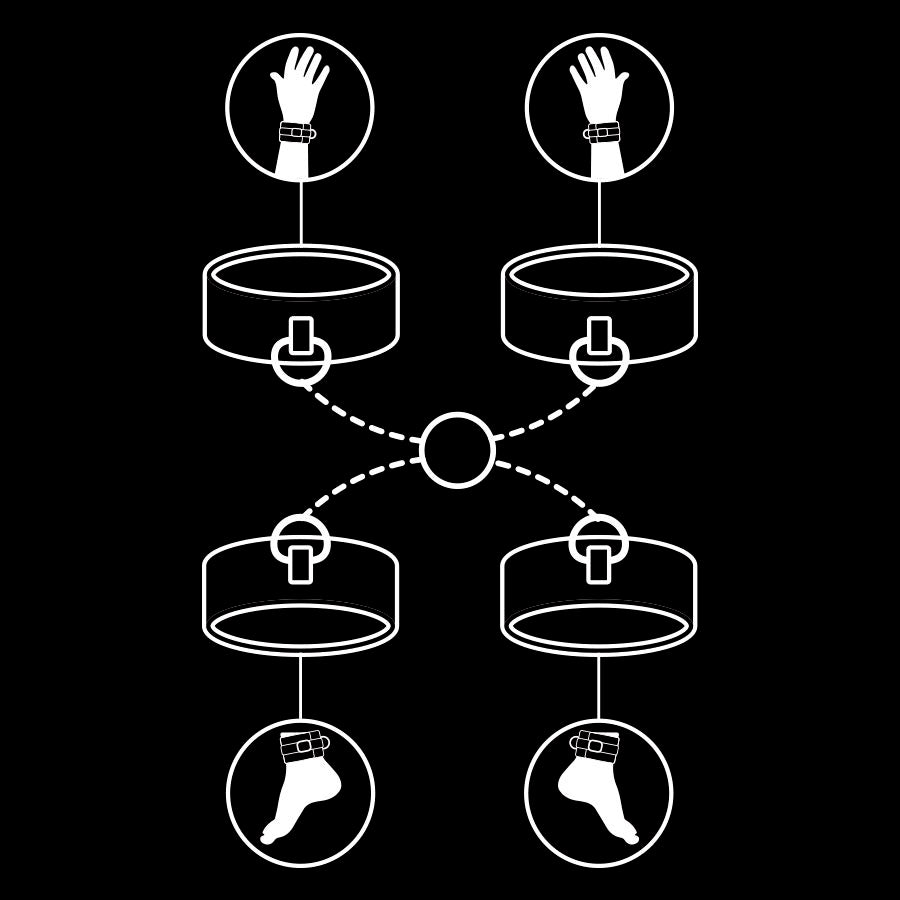 FETISCH-SUBMISSIVE - HAND- UND FUSSARM-MANSCHETTEN-SET mit Neoprenfutter