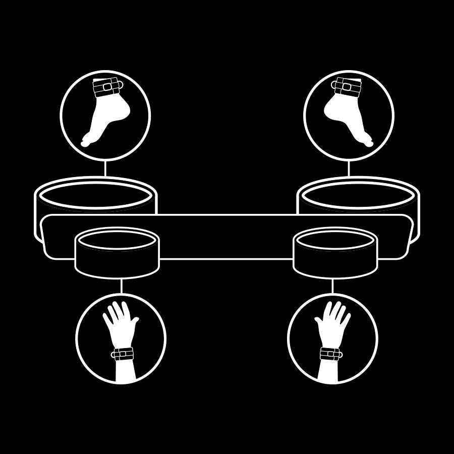 Bondage-Spreizstange mit Neopren-Innenfutter