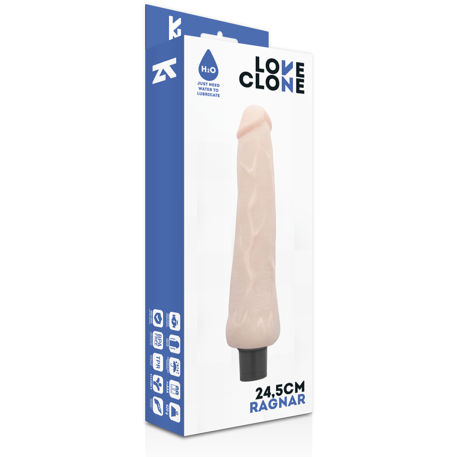 LOVECLONE - RAGNAR Selbstschmierender Vibrator 24,5 cm -O- 3,5 cm