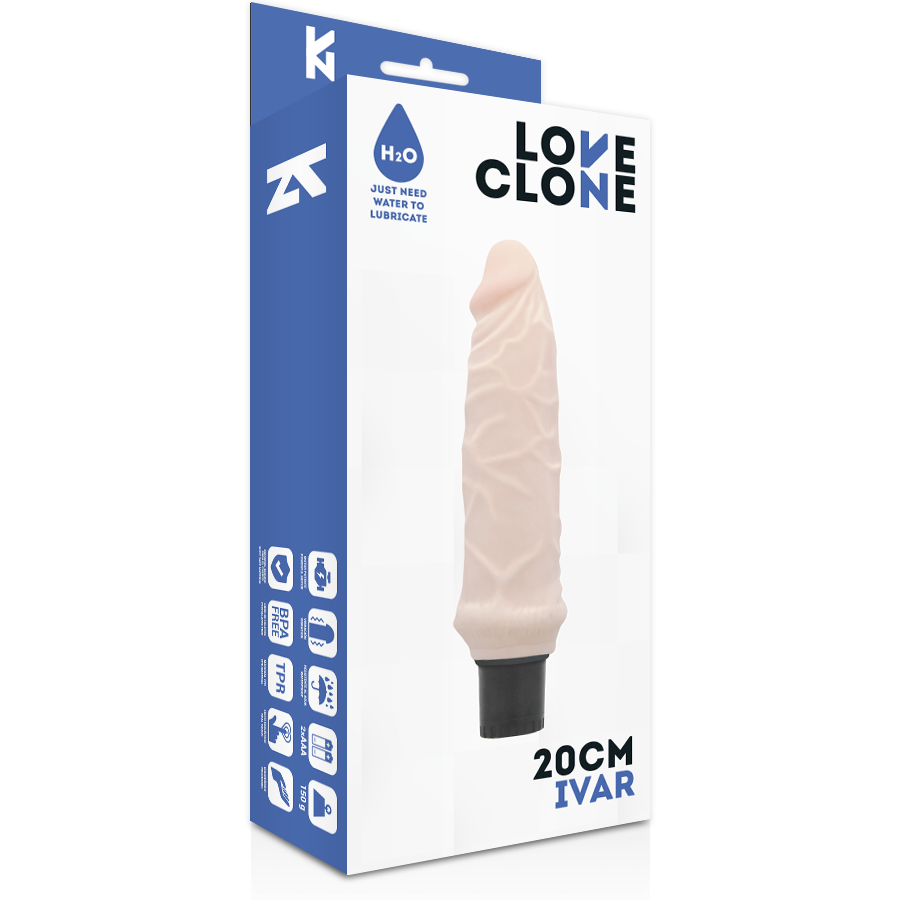 LOVECLONE - IVAR 20 CM SELBSTSCHMIERENDER VIBRATOR -O- 3,7 CM