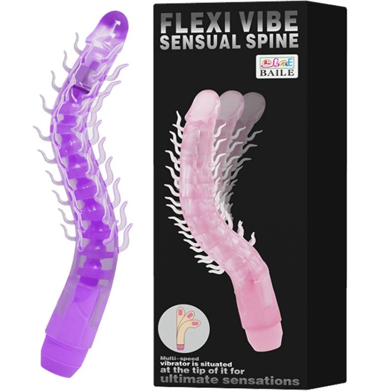 Flexi Vibe Sensual Spine faltbarer vibrierender Dildo lila 23,5 cm