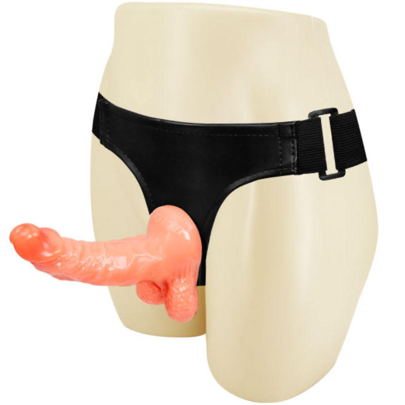 Harness mit realistischem Penis und verstellbarem Höschen ultra leidenschaftlich 15,5 cm
