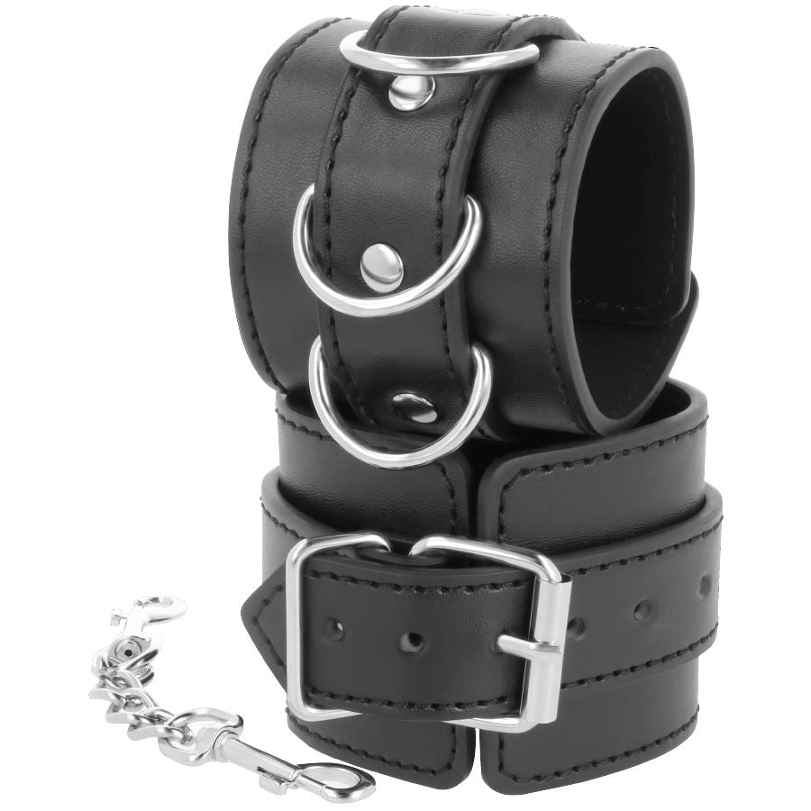 DUNKELN - VERSTELLBARE SCHWARZE LEDER-FUSSARMBANDCHEN