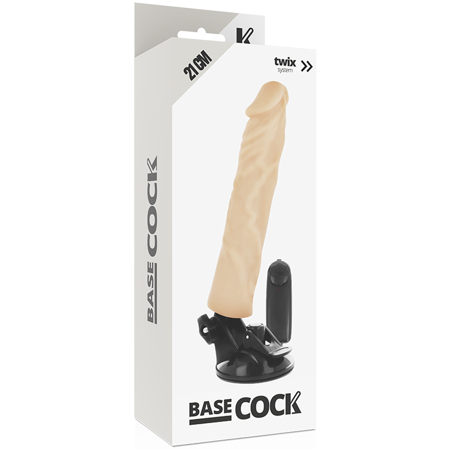 Vibromasseur Réaliste Télécommandé 21 cm Ventouse Tige Flexible - Basecock