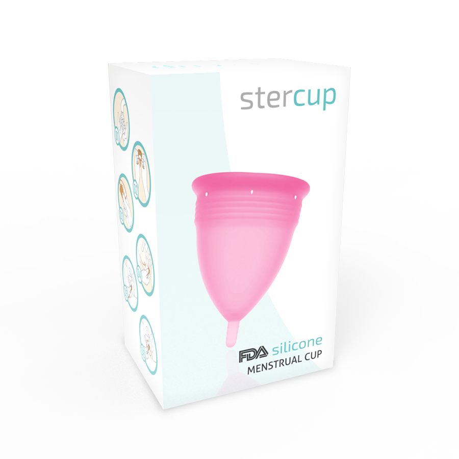 STERCUP – PINK, FDA-ZUGELASSENE MENSTRUATIONSTASSE AUS SILIKON – GRÖSSE L