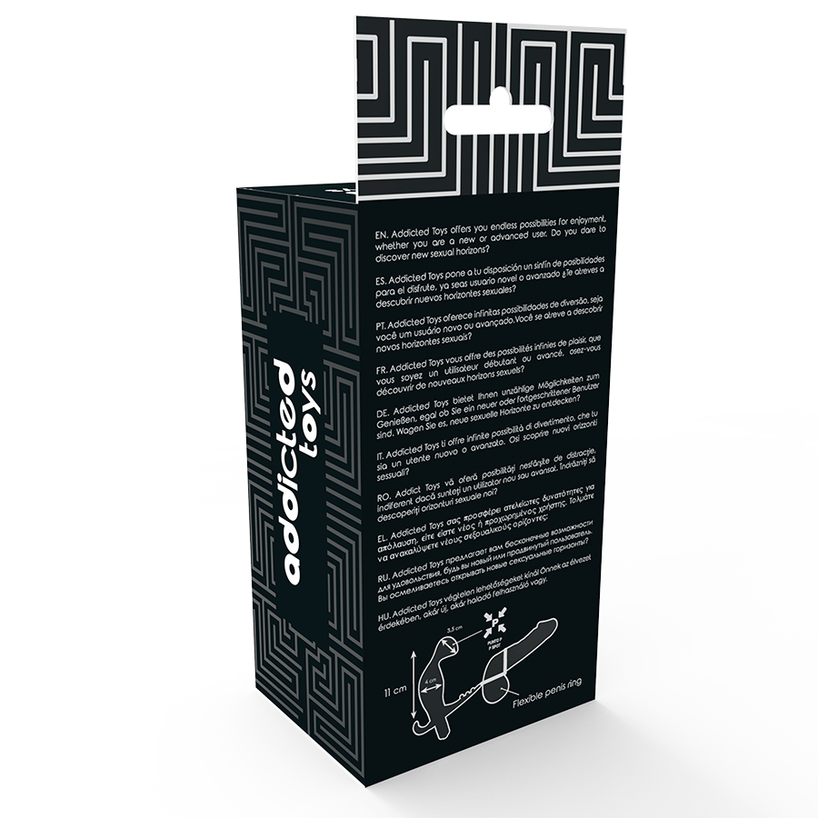 ADDICTED TOYS – Analplug mit Doppelring für Penis und Hoden, Schwarz