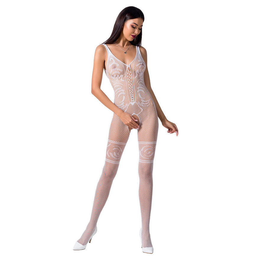 Damen bs069 Bodystocking weiß Einheitsgröße