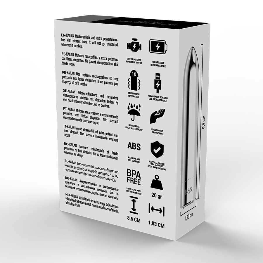 SCHWARZ &amp; SILBER - KAILAN 2 VIBRIERENDE MAGNETKUGEL SILBER