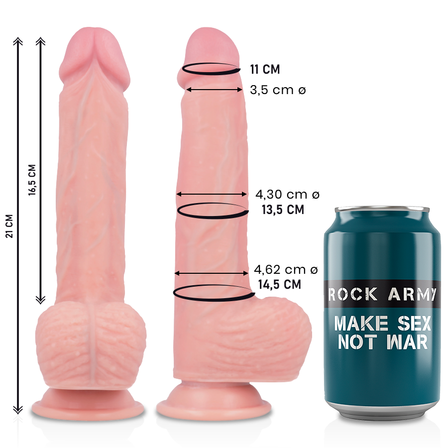ROCKARMY - PREMIUM SPITFIRE FLÜSSIGSILIKON-DILDO 21 CM -O- 4,62 CM